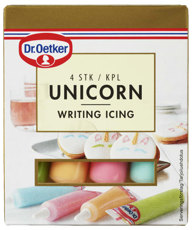 Dekor Skrift Unicorn 4tub Dr.Oetker