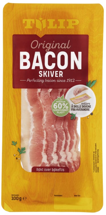 Bacon skivet 100g Tulip