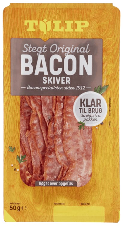 Bacon Ferdigstekt skivet 50g Tulip