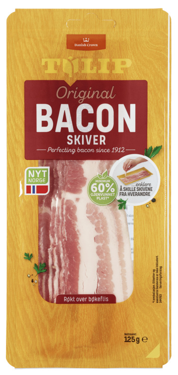 Bacon skivet Bøkeflisrøkt 125g Tulip