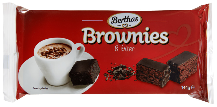 Berthas Brownie 8 biter 144g