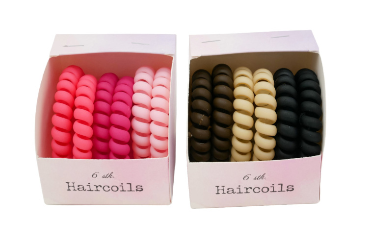 Haircoils 6stk Ass. Rosa/Mørk