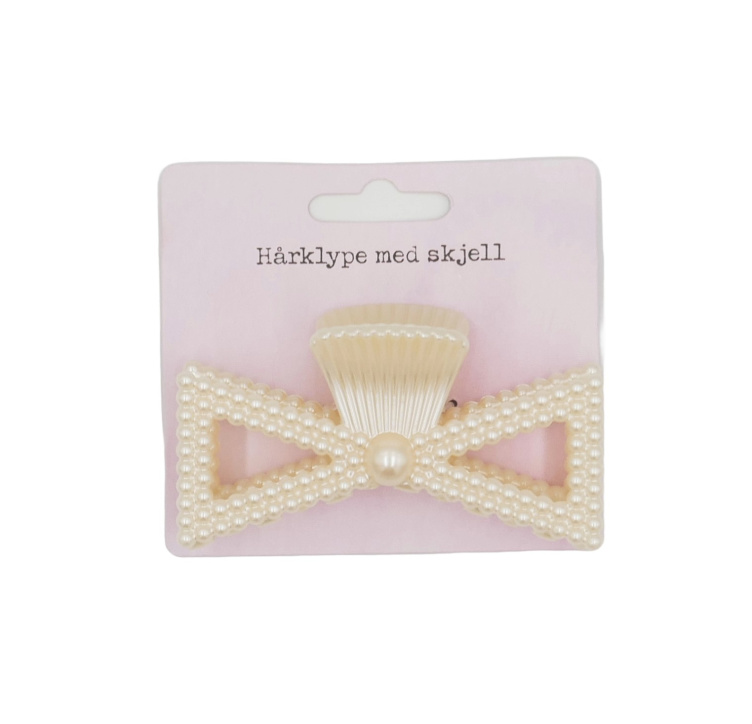 Hårklype Skjell 1pk Hvit