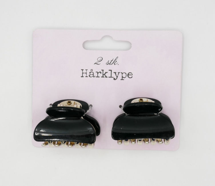 Hårklype 2pk Svart/Sølv