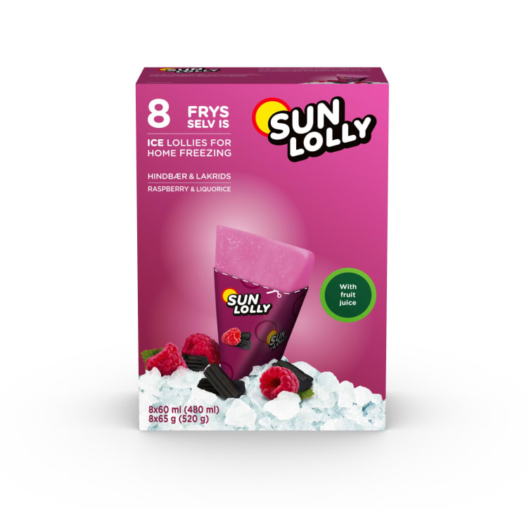 Sun Lolly Raspberry Liq 8stk