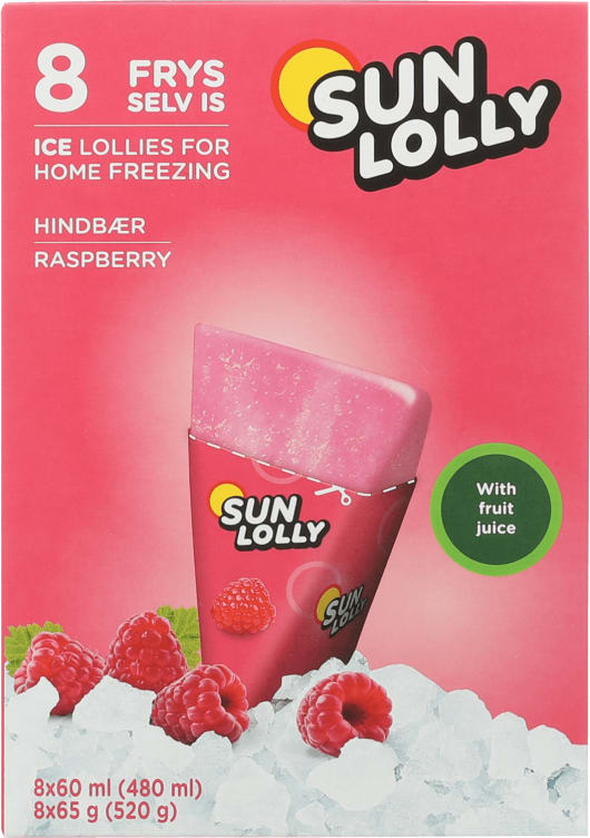 Sun Lolly Raspberry 8stk