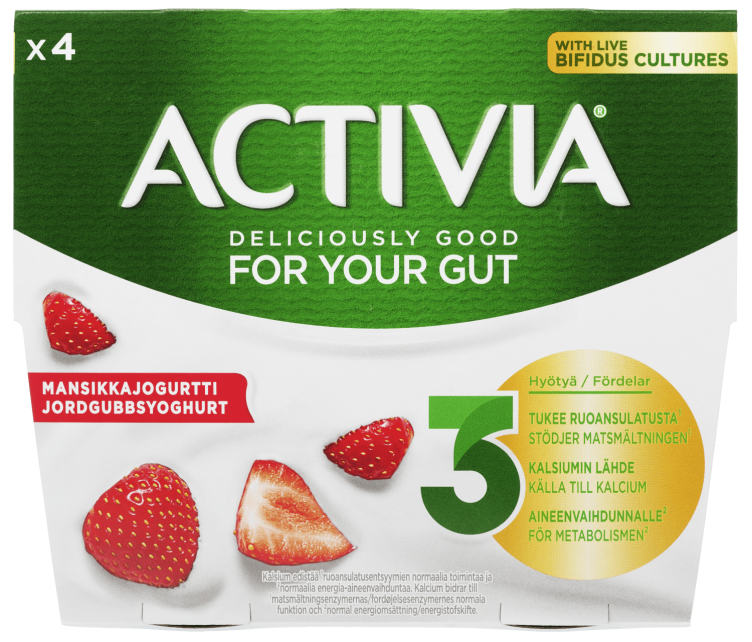 Activia Yoghurt Jordbær 4x125g