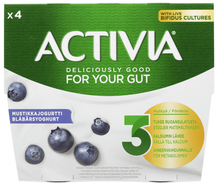 Activia Yoghurt Blåbær 4x125g