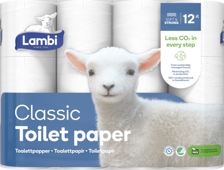 Toalettpapir Hvit 12rl Lambi