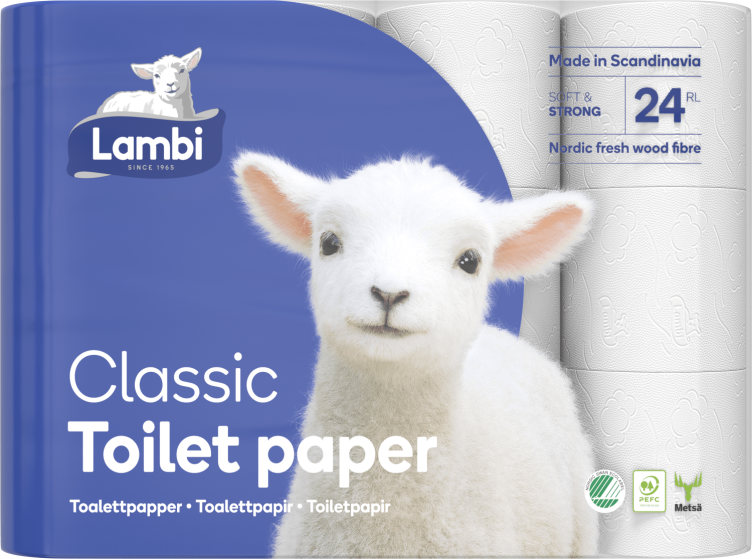Toalettpapir Classic 24pk Hvit Lambi