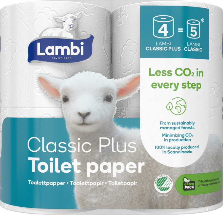 Toalettpapir Classic Plus 4pk Lambi