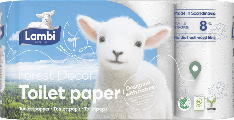 Toalettpapir Decor 8pk Lambi