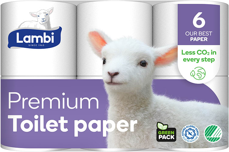 Toalettpapir Premium 6pk Lambi
