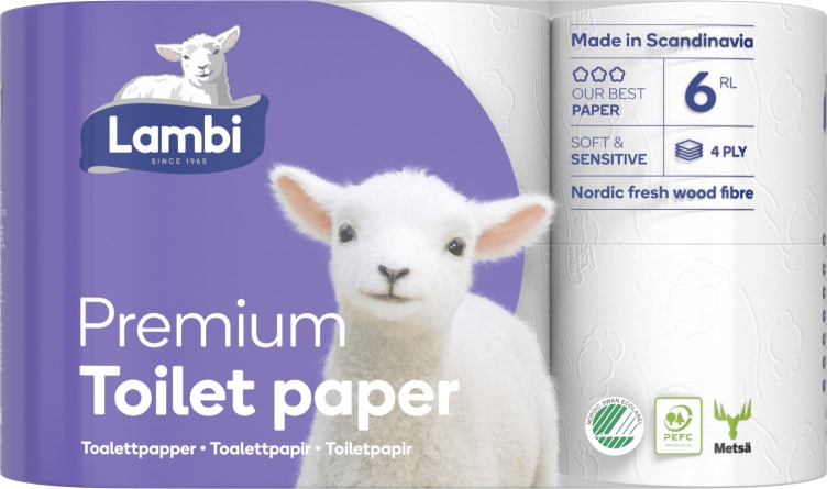 Toalettpapir 6pk Premium Lambi