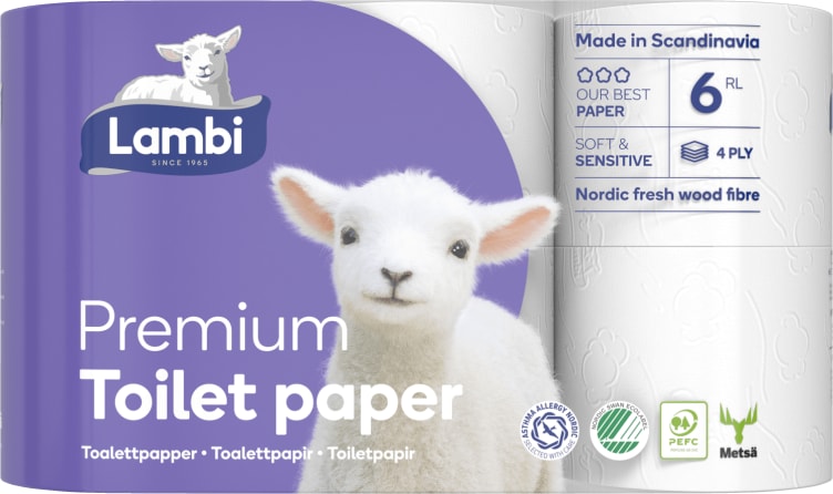 Toalettpapir 6pk Premium Lambi