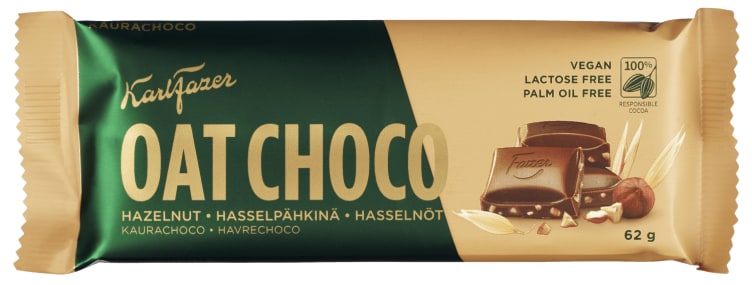Product Image for Oat Chocolate Hasselnøtt Vegan 62g Fazer