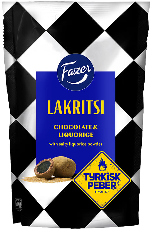 Lakritsi Choco&Tyrkisk Peber 135g Fazer