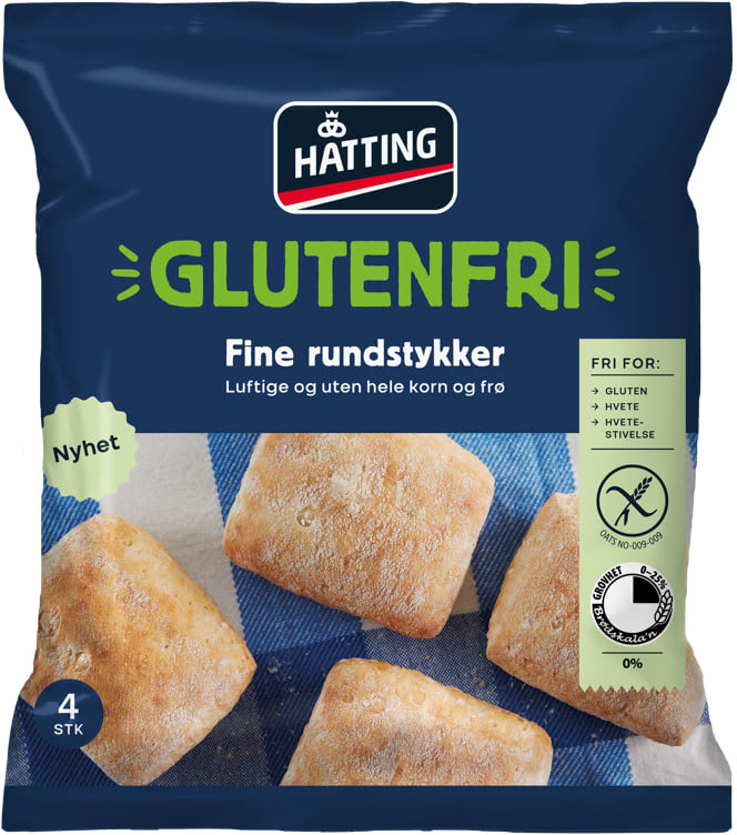 Rundstykker Fine glutenfri 4stk 280g Hatting