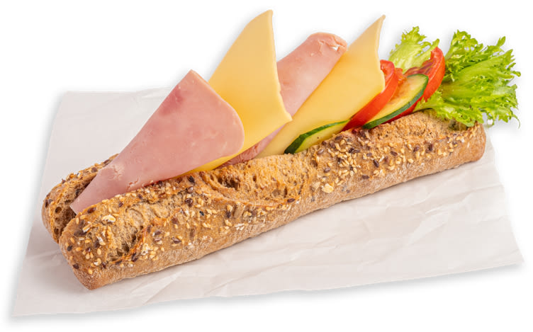 Product Image for Grov baguette m/ost & skinke