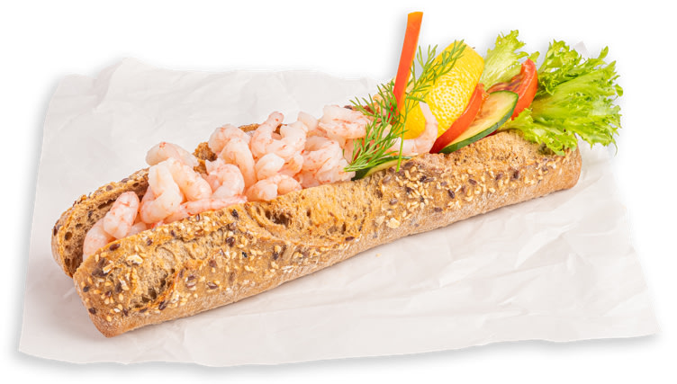 Baguette Flerkorn m/Reker
