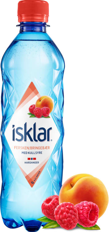 Isklar Sparkling Fersken&Bringebær 0,46l flaske