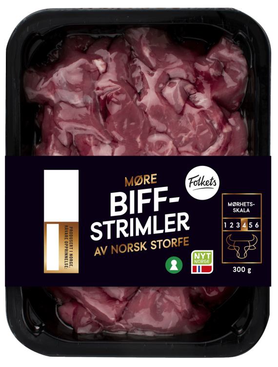 Storfe Biffstrimler 300g