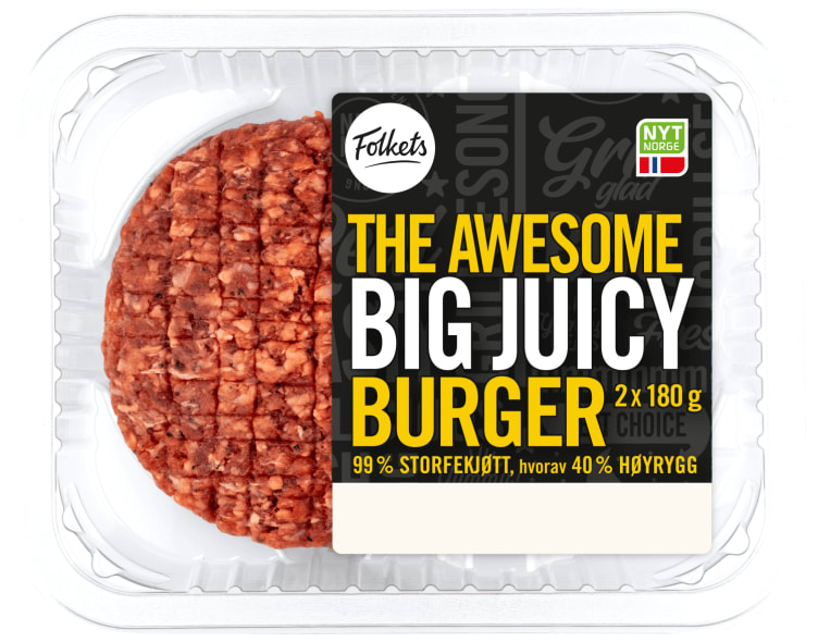 Burger Big Juicy 2x180g Folkets