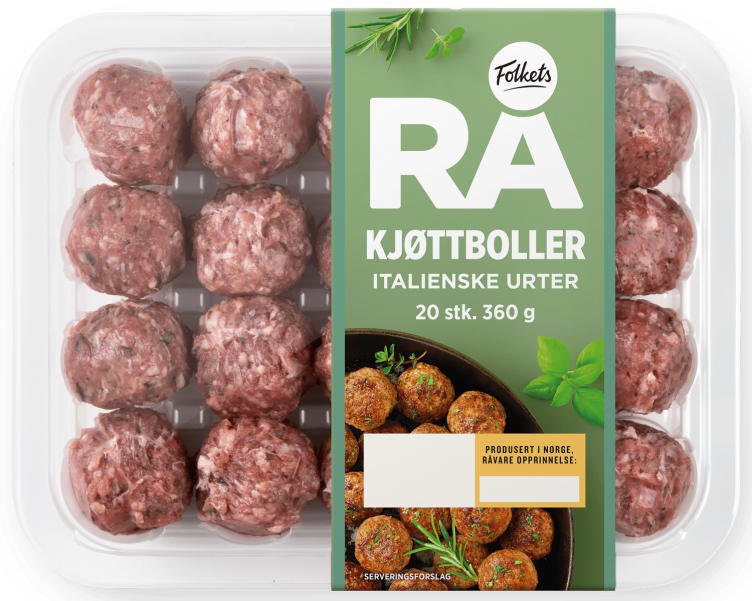 Kjøttboller Rå Italia 20stk 360g