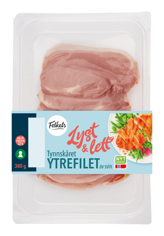 Svin Ytrefilet Tynne skiver 380g Folkets