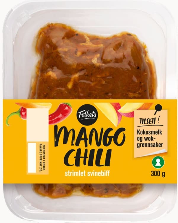 Svinestrimler Mango Chili 300g Folkets