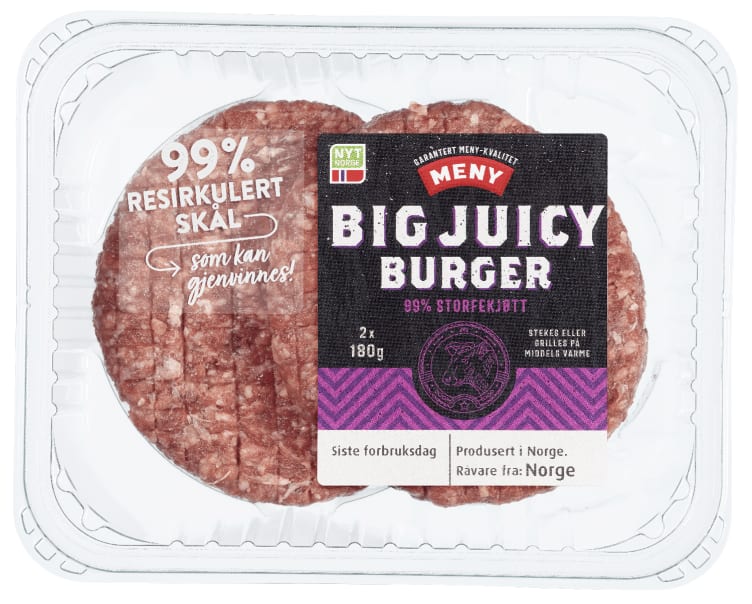 Burger Big Juicy 2x180g Meny