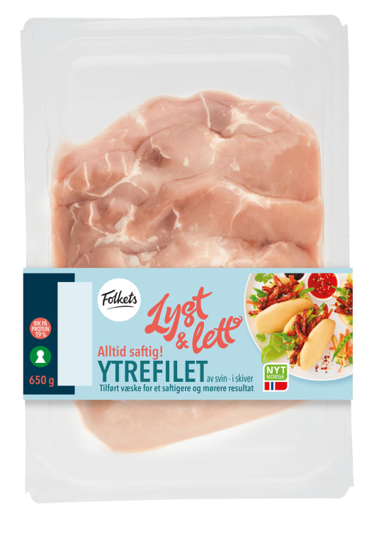 Svin Ytrefilet skivet Saftig 650g Folkets