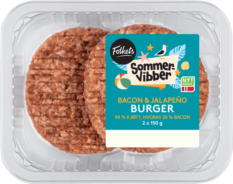 Product Image for Burger Bacon Jalapeno 2x150g Sommervibber