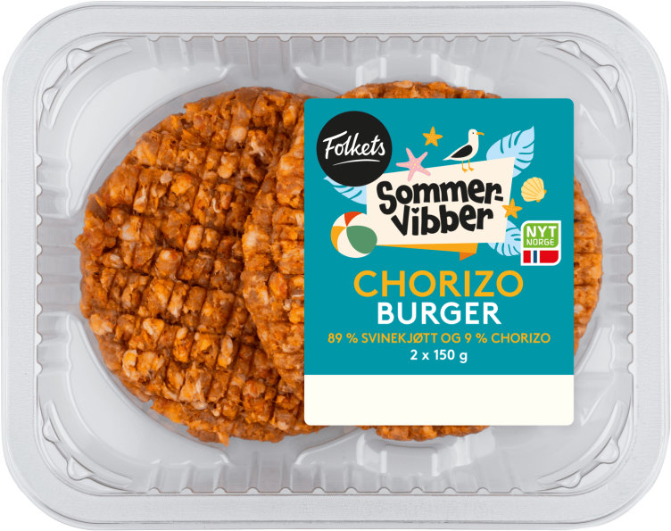 Svin Chorizoburger 2x150g Sommervibber