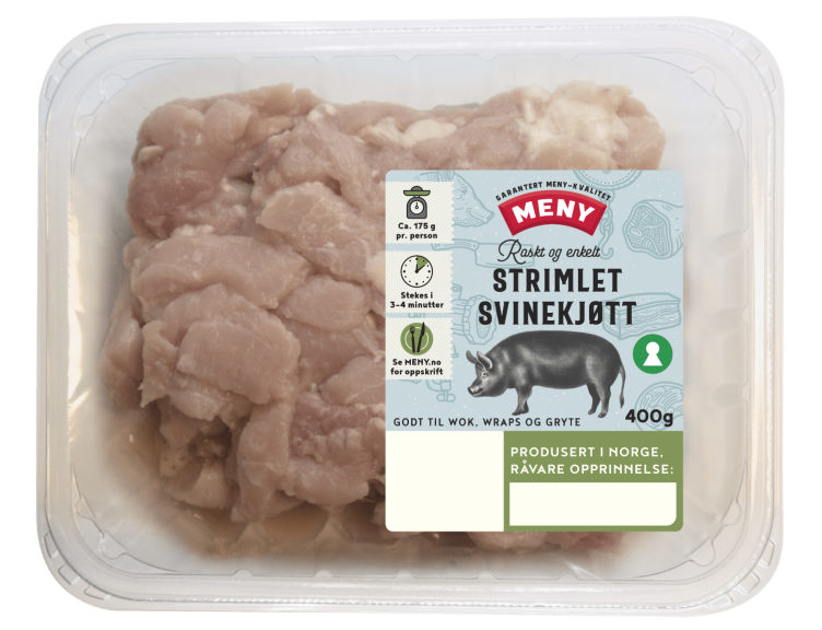 Svinestrimler 400g Meny