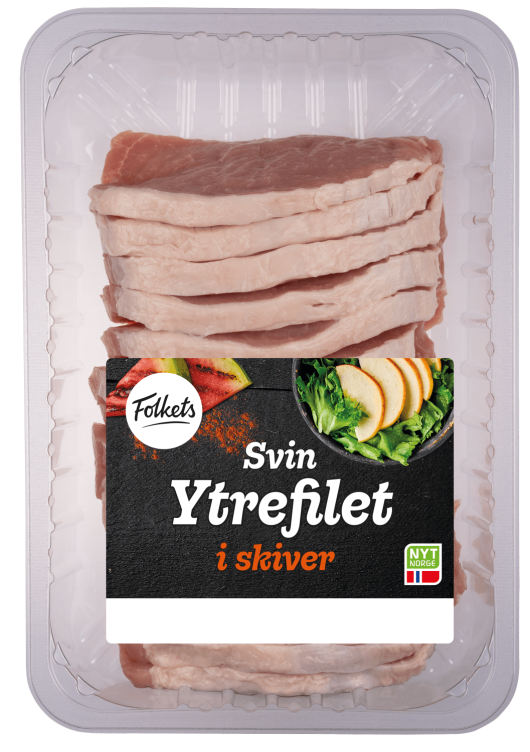 Svin Ytrefilet skivet Ca900g Folkets