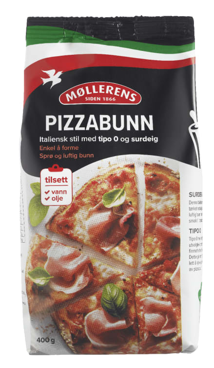 Pizzabunn Mix Tipo 0 & Surdeig 400g Møllerns