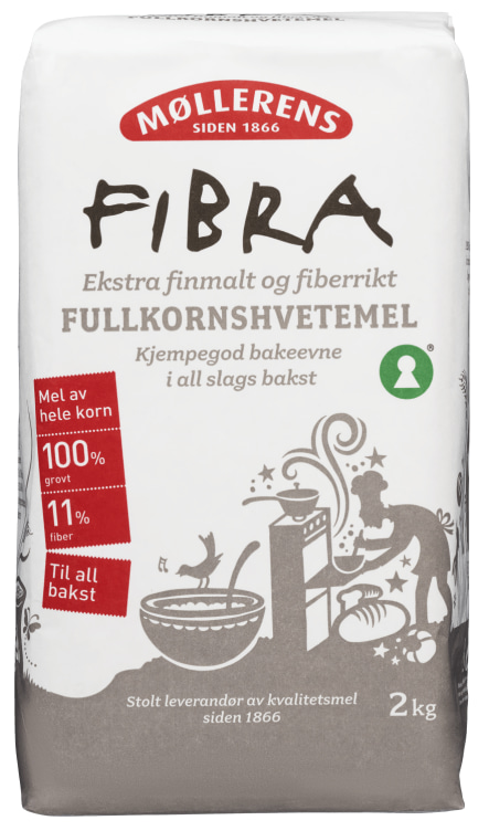 Fullkornshvetemel Fibra 2kg Møllerens