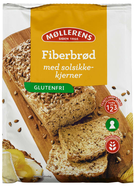 Møllerens Fiberbrød med Solsikke Glutenfri 389g