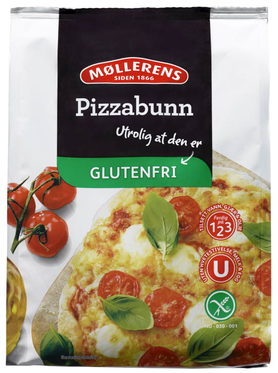 Pizzabunn Mix glutenfri 300g Møllerens