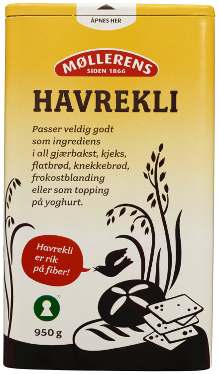 Havrekli 950g boks Møllerens