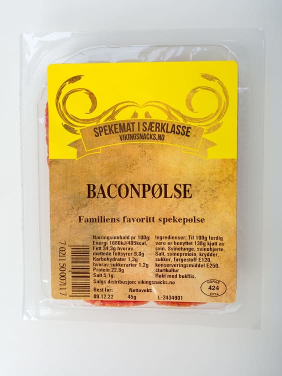 Baconpølse 45g Vikingsnacks