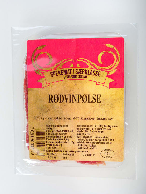 Rødvinpølse 45g Vikingsnacks