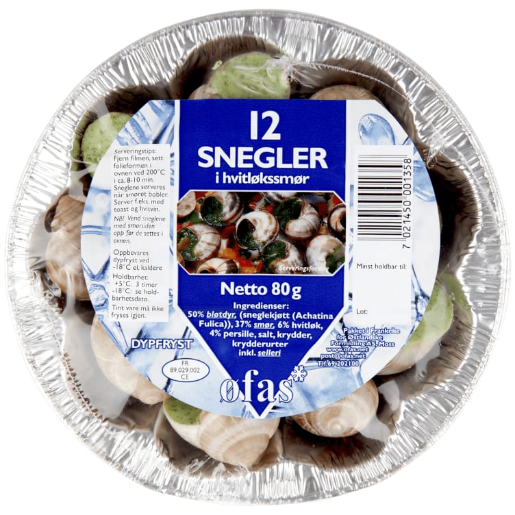 Snegler i Hvitløksmør 85g