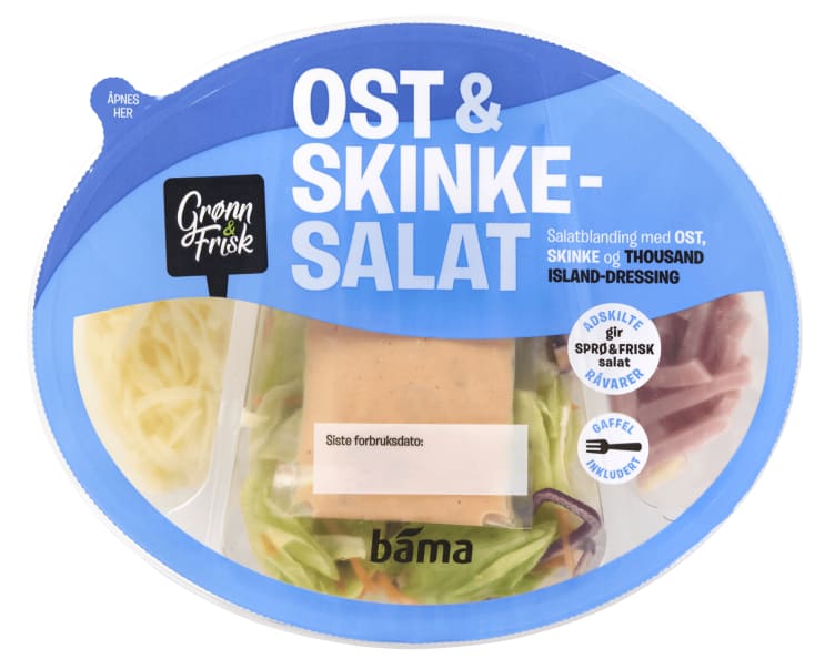 Ost og Skinkesalat 255g Grønn&Frisk