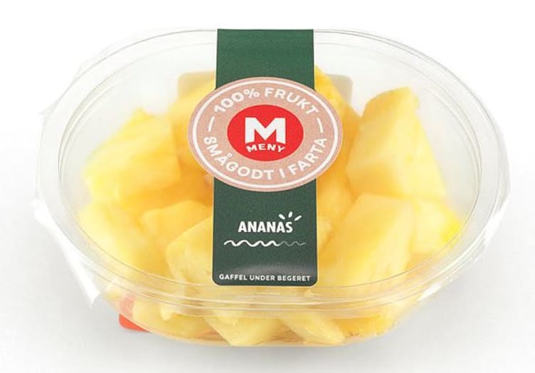 Ananasbiter 100% Kuttet Frukt 200g Meny