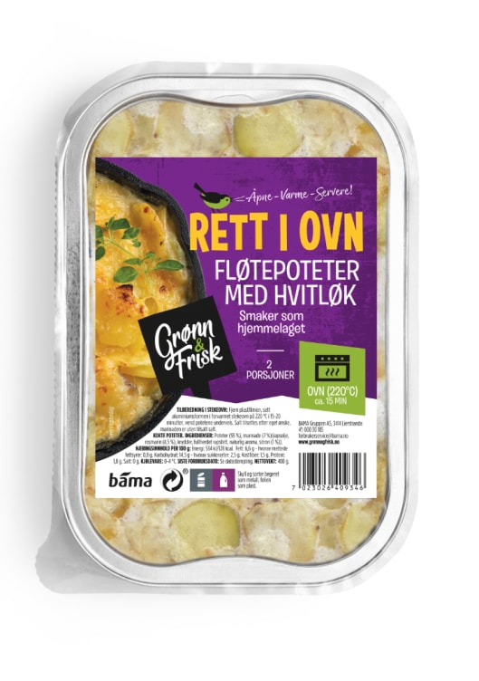 Fløtepoteter m/Hvitløk 400g Grønn&Frisk