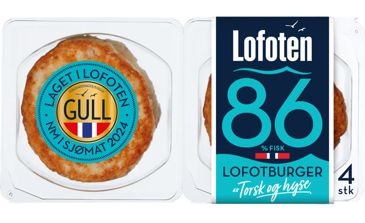 Lofotburger 86% Torsk&Hyse 4x125g Lofoten