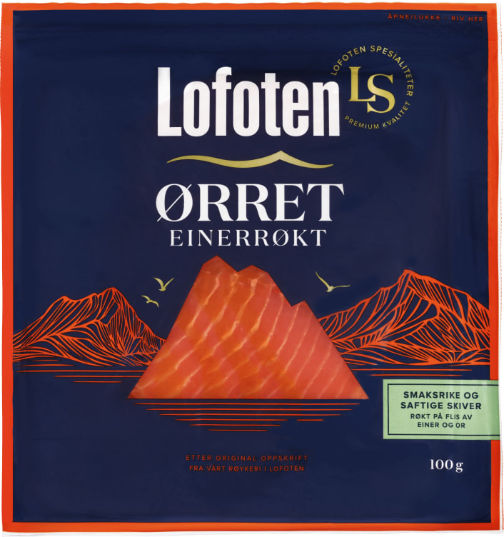 Ørret Røkt skivet 100g Lofoten