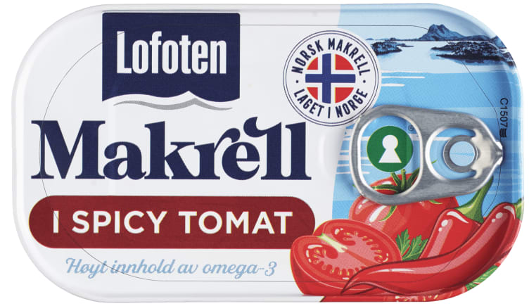 Makrell i Tomat Spicy 110g Lofoten